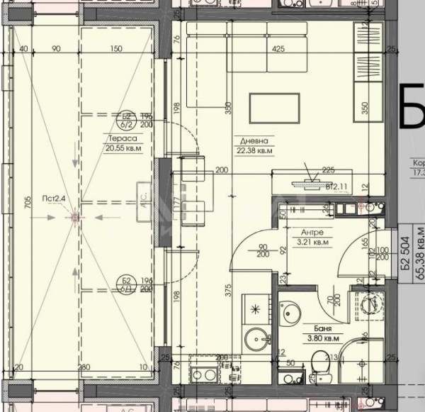 Продажба 1-стаен гр. Бургас - Меден Рудник - зона В 65m²
