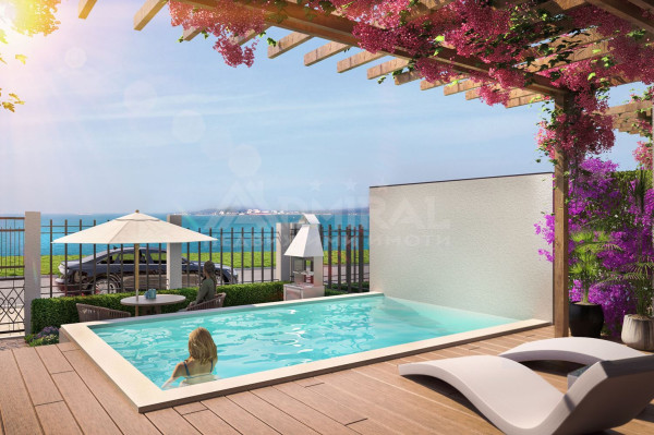 ТРИетажна къща със собствен басейн и две паркоместа в двора на на ПЪРВА ЛИНИЯ МОРЕ!!