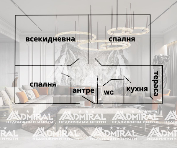 Тристаен апартамент с отделна кухня