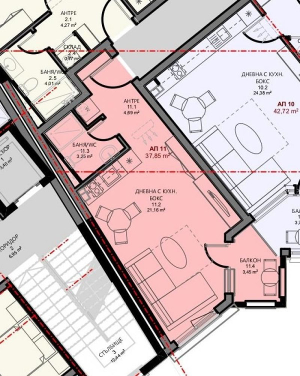 Продажба 1-стаен гр. Поморие - гр. Поморие 45m²