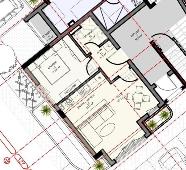 Продажба 2-стаен гр. Поморие - гр. Поморие 62m²