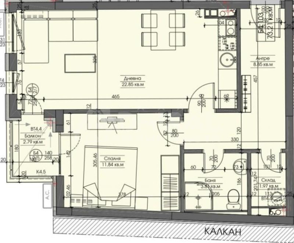 Продажба 2-стаен гр. Бургас - Меден Рудник - зона В 73m²