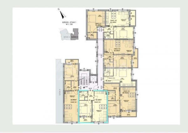 Продажба Офис в жилищна сграда гр. Бургас - Славейков 64m²