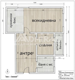 Обзаведен двустаен до Борисовата градинка | Асансьор | Маза 13 кв.м